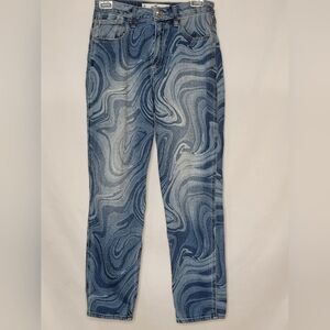Hollister Curvy High-Rise Psychedelic 60's Vibe Mom Jeans - Size 4 (3R)